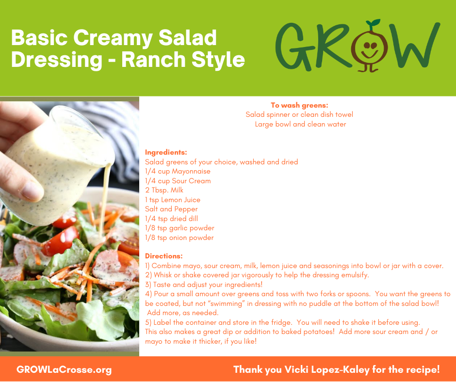 Basic Creamy Salad Dressing - Ranch Style