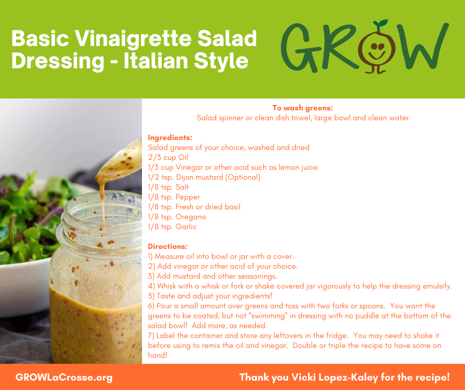 Basic Vinaigrette Salad Dressing - Italian Style