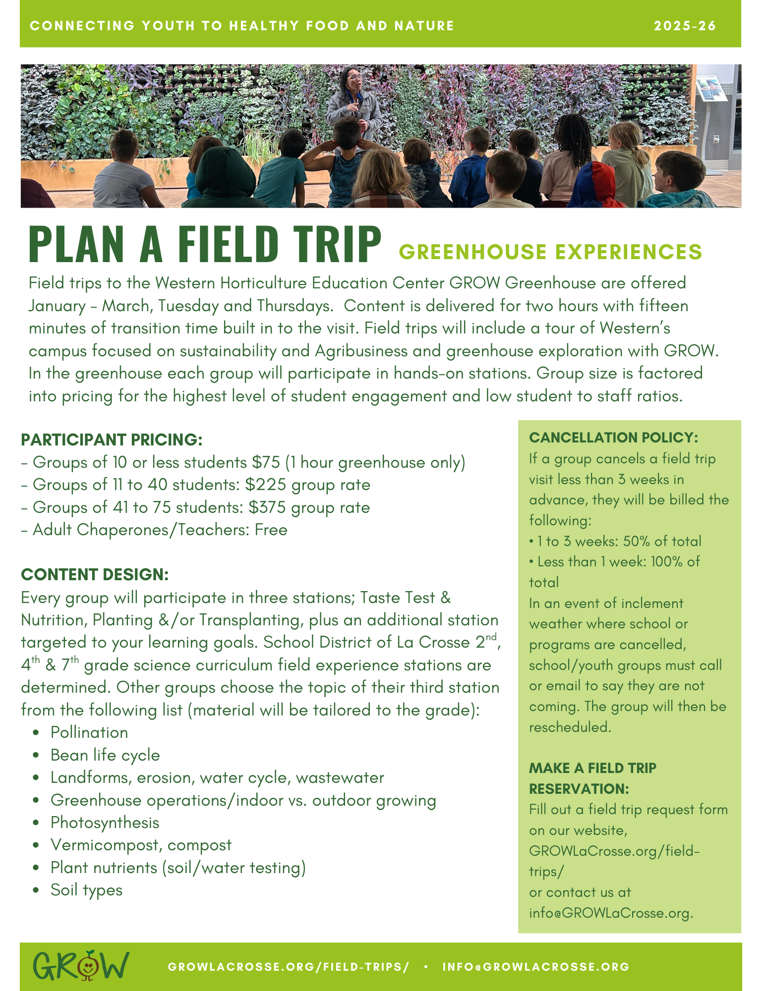 2025-26 GREENHOUSE Field Trip Flyer FINAL pg2 2025-26 GREENHOUSE Field Trip Flyer FINAL pg2